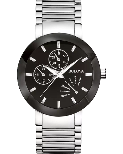 Bulova Bracelet Quartz Black Enamel Dial Men's Watch 96C105
