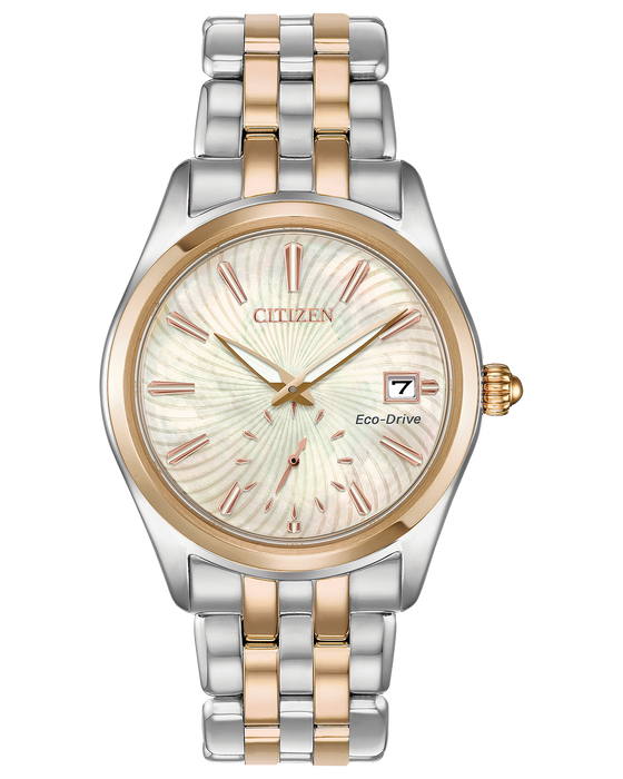 CITIZEN Corso Light Champagne Mother of Pearl Dial Two-Tone Ladies Watch EV1036-51Y