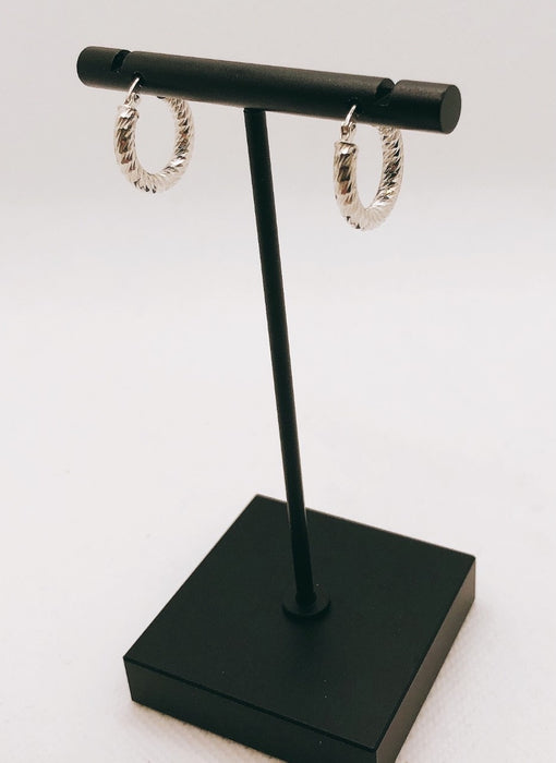 10K White Gold Hoop Earrings