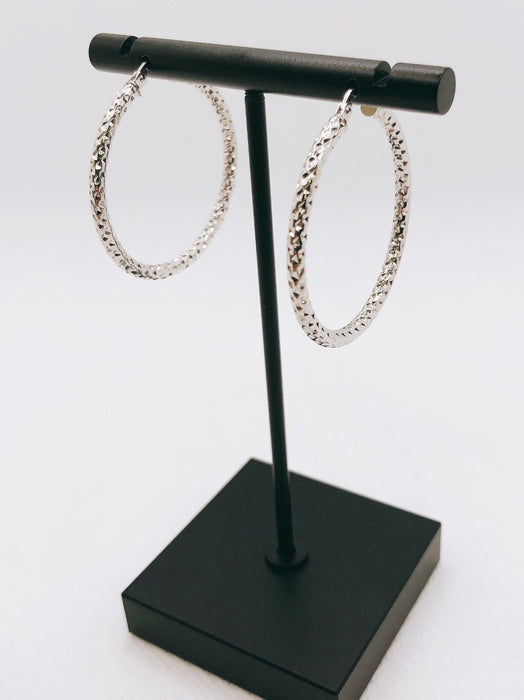 10K White Gold Hoop Earrings