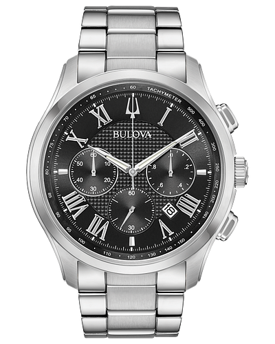 Bulova Classic Chronograph Black Dial Men's Watch 96B288 – On Time ...