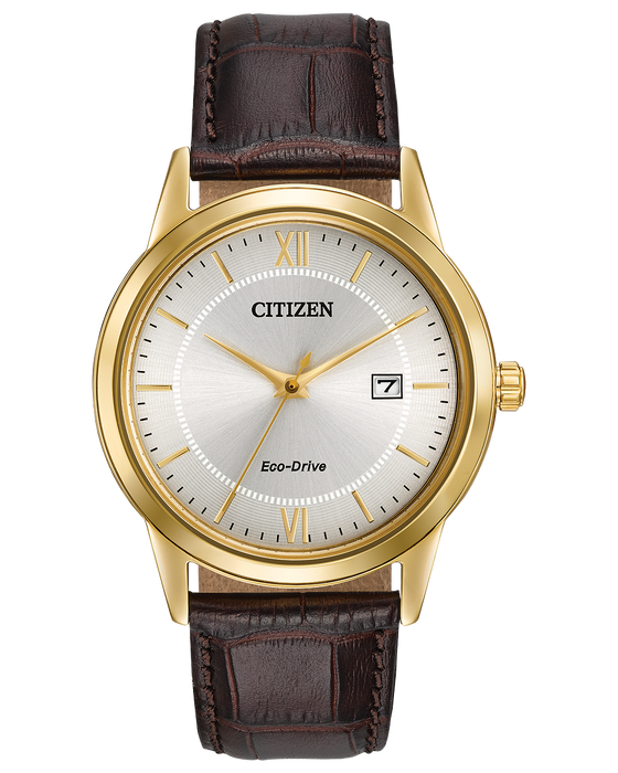 Citizen Men's Straps Eco-Drive Ivory White Dial Watch AW1232-04A