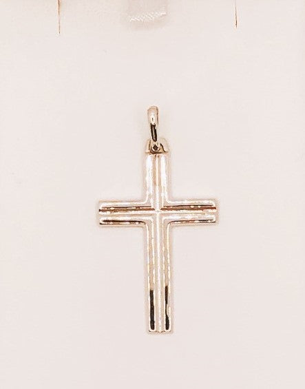 10K White Gold Cross Pendant