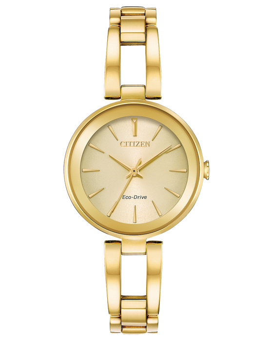 Citizen Axiom Eco-Drive Champagne Dial Yellow Gold-tone Ladies Watch EM0638-50P