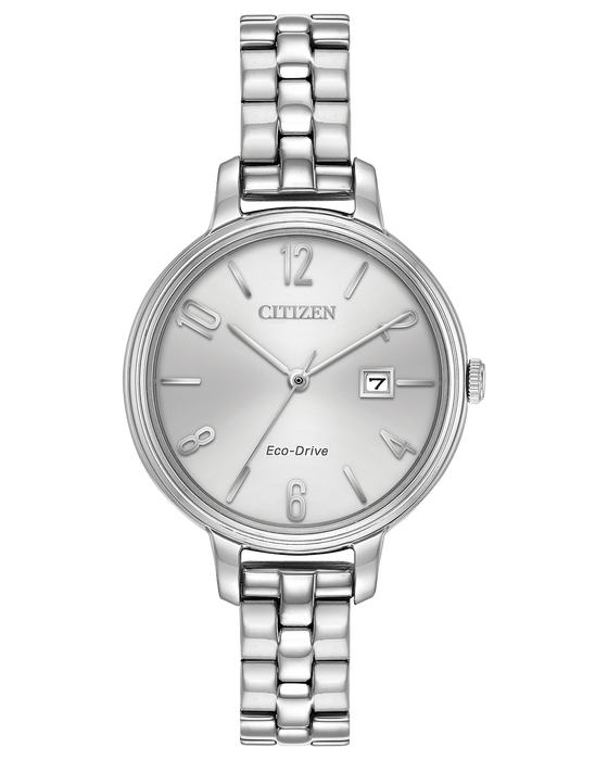 Citizen Chandler Eco Drive Silver Dial Ladies Watch EW2440 53A On Time Jewellers