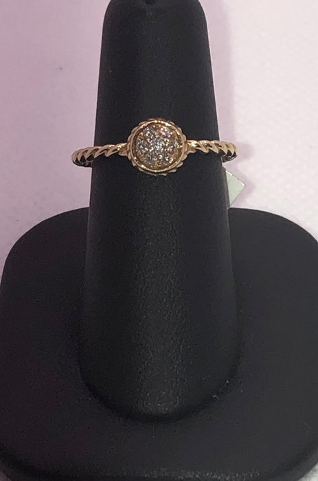 14K Yellow Gold Diamond Cluster Ring