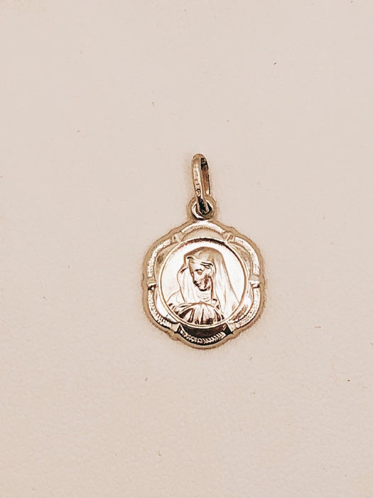 10K White Gold Miraculous Medallion Pendant