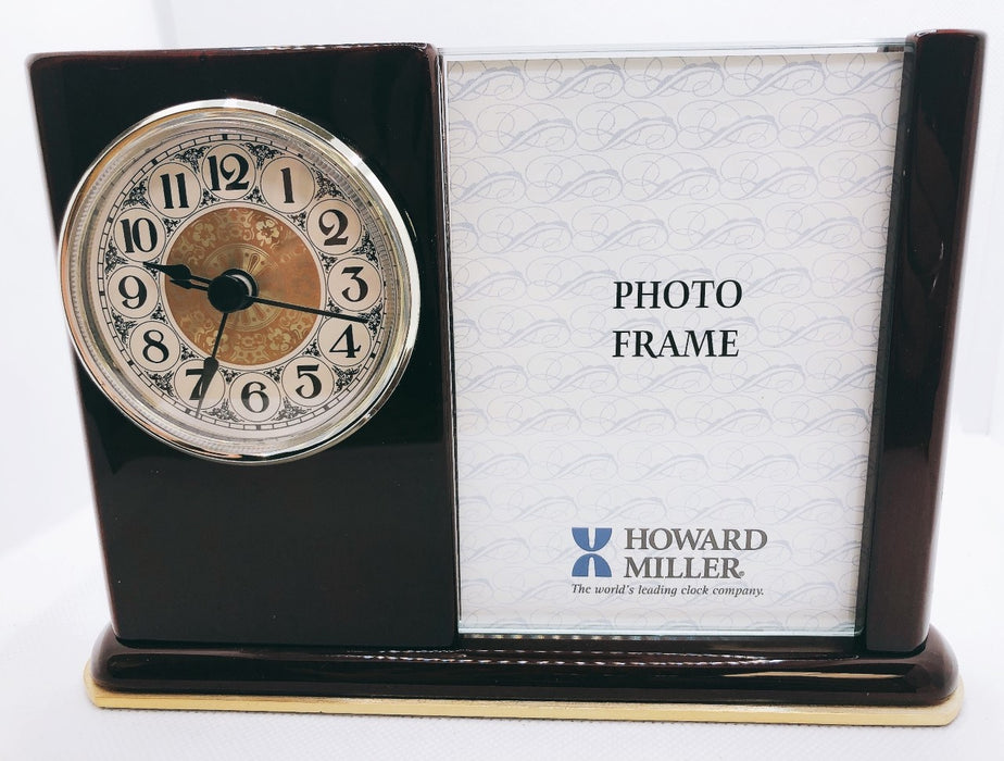 Portrait Caddy 3.5x5 Photo Rosewood Finish Quartz Clock