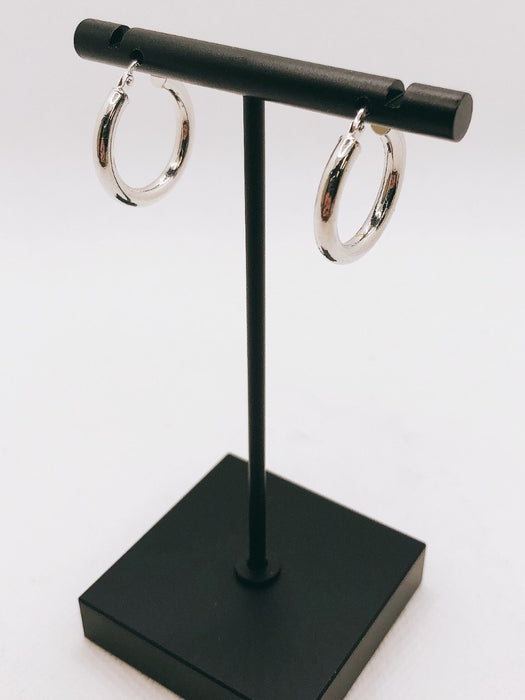 10K White Gold Hoop Earrings