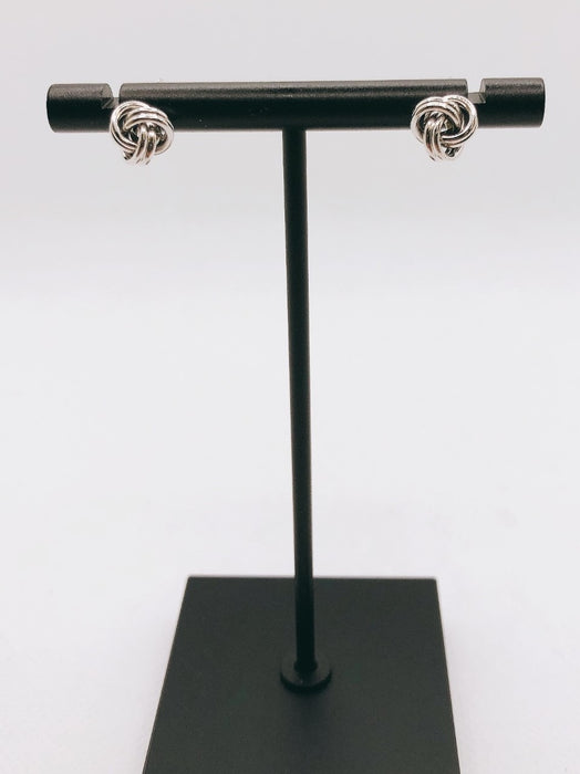White gold knot stud earrings hotsell
