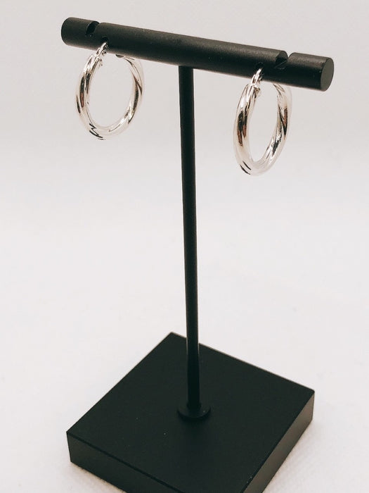 10K White Gold Hoop Earrings
