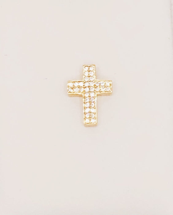 10K Yellow Gold CZ Cross Pendant