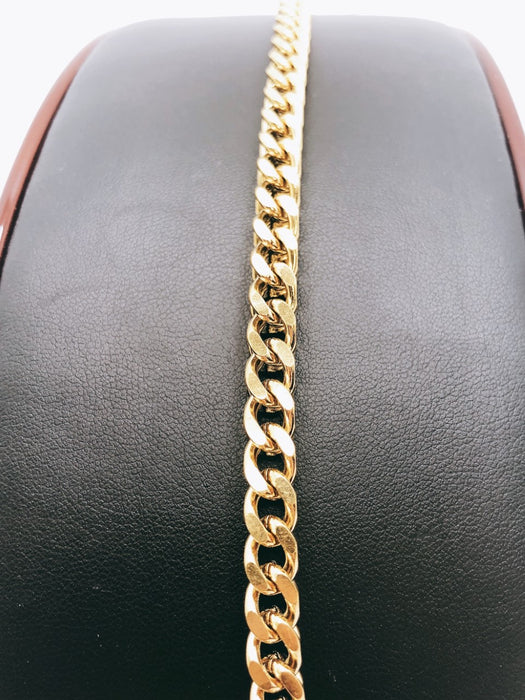 Stainless Steel Gold Coloured Franco Chain Bracelet