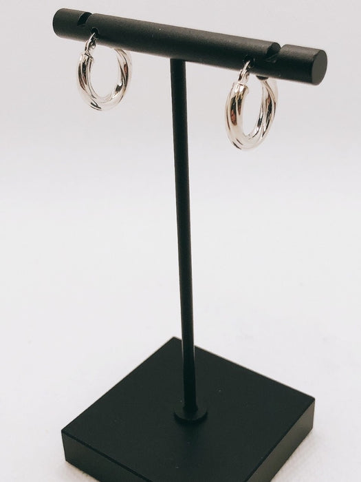 10K White Gold Hoop Earrings