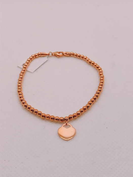 10K Yellow Gold Heart Charm Bracelet