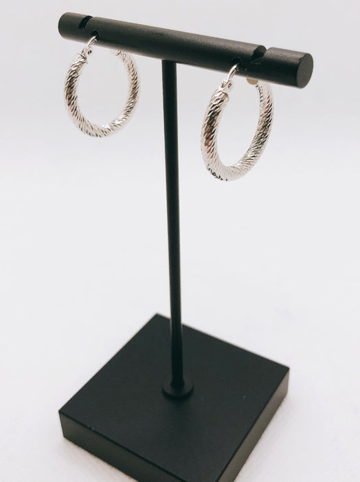 10K White Gold Hoop Earrings